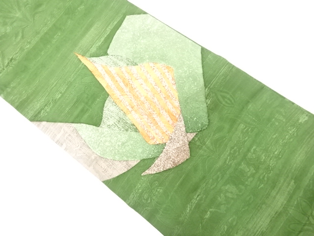 JAPANESE KIMONO / NAGOYA OBI / SILK / ABSTRACT PATTERN